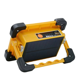 Bán buôn ngoài trời 60 watt Cắm Trại Di động năng lượng mặt trời có thể sạc lại tích hợp <span class=keywords><strong>Led</strong></span> tiết kiệm năng lượng đèn pha màu vàng - Product Image 5