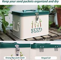 Nouvelle conception 2026 : Organisateur de graines rectangulaire moderne en métal pour jardin, boîte de rangement en fer galvanisé avec compartiments verrouillables, outils portables