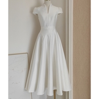 Robe élégante pour femme, nouvelle collection automne 2025, col en V, coupe ajustée, style évasé, grande ampleur