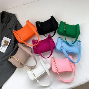 Foreign Wholesale Simple Felt Armpit Bags Leisure Fashion Women Solid Color Hand Underarm Bags