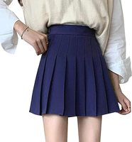 Taille haute plissée a-ligne Mini jupe pour filles femmes qualité tissu plaine Plaid patineur Tennis école uniforme doublure Shorts