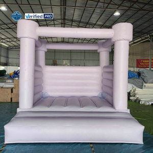 Château gonflable en PVC couleur lilas pastel AUDATOYS pour bébés, maison de saut avec souffleur d'air électrique, garantie de 2 ans, modèle Bouncy Max - Product Image 2