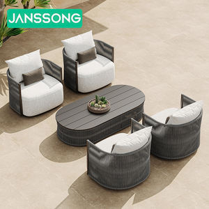 Ensemble de salon de jardin moderne en corde pour hôtel, jardin, piscine, canapé de luxe pour complexe hôtelier, ensemble de meubles d'extérieur, canapés de jardin, mobilier de jardin en métal - Product Image 5