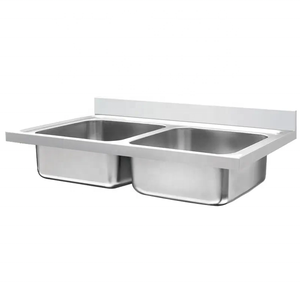 Équipement de cuisine commerciale en acier inoxydable Double évier <span class=keywords><strong>banc</strong></span> <span class=keywords><strong>comptoir</strong></span> Restaurant hôtel utilisé fabriqué en Arabie saoudite industriel - Product Image 4
