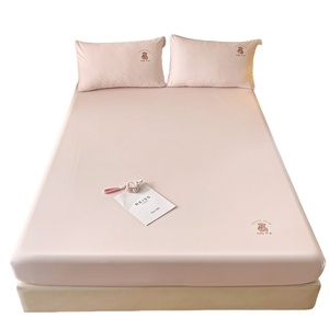 Ice Silk <b>Fitted</b> <b>Sheet</b> Printed Polyester Non-Slip Full Coverage Bed <b>Sheet</b> Summer Home Use - Product Image 2