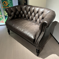 High-End Liegendes Vintage Sofa Klassische Exquisite Villa Luxus Set Europäisches Holz Echt leder Italien Wohnzimmer möbel