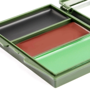 Boîte de maquillage camouflage 3 couleurs avec miroir pour le camping, les scouts et l'entraînement en plein air - Product Image 2