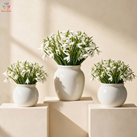Bunga Snowdrop Buatan Sentuhan Realistis Laris Manis, Buket Galanthus Karet Lembut untuk Dekorasi Rumah Musim Semi dan Paskah