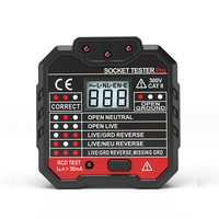 Habotest HT106 Professional 3 Prong Electrical Outlet Voltage Tester Socket Plug RCD Test (>30mA) Analog/Digital Display ABS