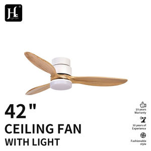 Ventilateur de plafond purificateur d'air en acier inoxydable noir unique en bois massif de 42 à 52 pouces pour salon avec lumières - Product Image 2