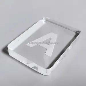Blocco espositore in acrilico trasparente piccolo blocco educativo acrilico con angolo tondo