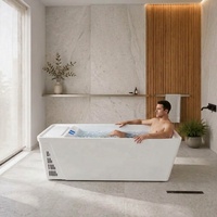 Baignoire à glace commerciale haut de gamme à prix d'usine chinois avec système de refroidissement intégré de 1 CV et contrôle du pH de l'eau, baignoire de plongeon froid