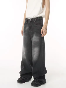 <span class=keywords><strong>Jeans</strong></span> Hip Hop Personalizzati Originali Casual a Gamba Larga Effetto <span class=keywords><strong>Stone</strong></span> Washed, Vestibilità Ampia e Dritta, Stile Cargo, per Uomo e Donna - Product Image 5