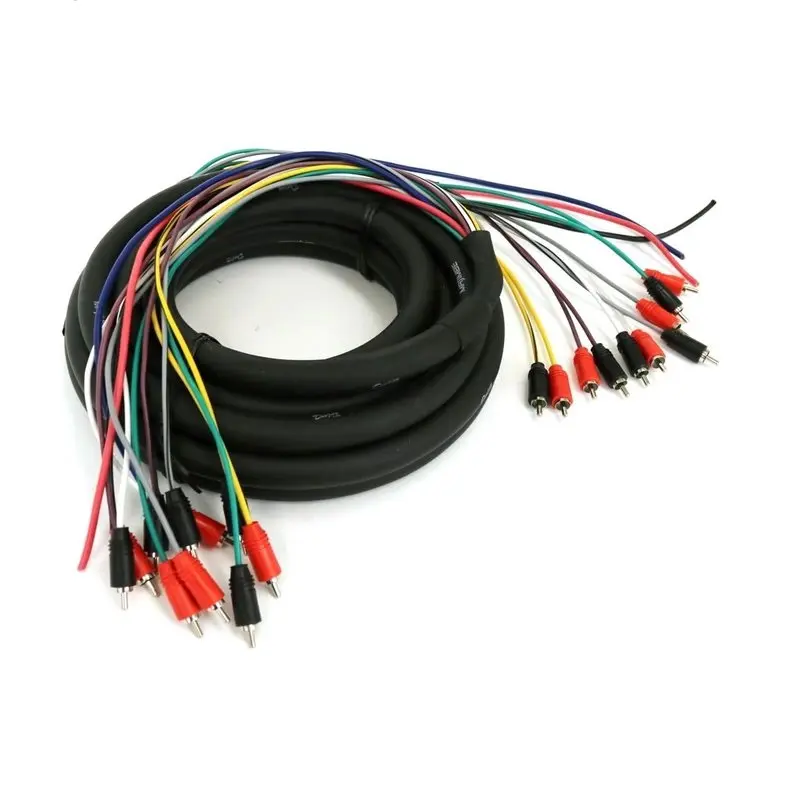 100% cuivre sans oxygène multi canal audio 10 rca + câble d'alimentation méduse