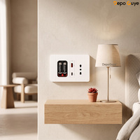 Prise murale standard italienne Chili avec câble de données rétractable USB Type-C 20W Charge rapide Prise de courant Blanc Noir Gris Or