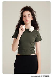 เสื้อยืดครอปท็อปผู้หญิงสไตล์สตรีทแวร์ พิมพ์ลาย คอกลม แขนสั้น ผ้าฝ้าย ทรงหลวม ไม่ยับ ระบายอากาศดี สีดำ สีขาว รับผลิตตามแบบ OEM - Product Image 3