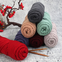 Benang Rajut Tufting 100% Katun Susu Grosir 8 Untai Benang Rajut Tangan untuk Topi Syal Boneka DIY 100 Gram Model PJ26015