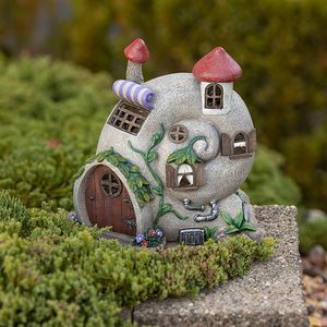 Schnecken haus Fairy Cottage Solar betriebene LED-Außen dekor Garten leuchte - Product Image 3