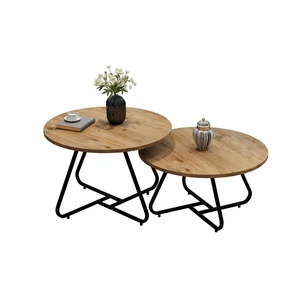 Mesa de Centro Moderna, Resistente y Portátil, Juego de 2 Mesas de Centro con Patas Curvas para Sala de Estar - Product Image 1