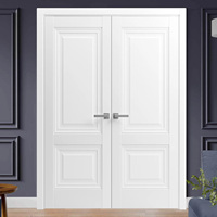 Porte française moderne à double panneau pour la chambre à coucher et le salon Garde-manger en bois massif avec surface composite finie