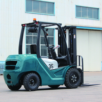 Chariot élévateur diesel LEITENG CPD-35 de 3,5 tonnes, mât à 3 étages, pneus pleins, capacité tout-terrain, haute visibilité, forte capacité de levage