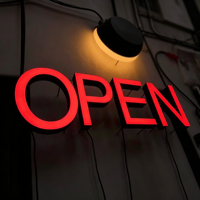Enseigne LED personnalisée ouverte/fermée pour bar, suspendue, éclairée, pour entreprise, club 24h/24