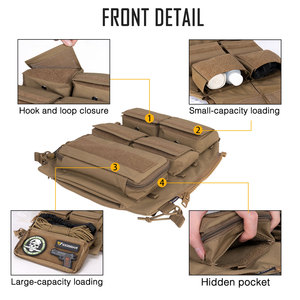 Sac à dos tactique IDOGEAR en nylon 500D avec pochette pour chargeur à fermeture éclair, accessoires de chasse <span class=keywords><strong>Coyote</strong></span> - Product Image 4