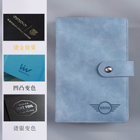 Carnet personnalisé A6 en cuir PU rigide rose avec porte-stylo pour agenda 2027, classeur à anneaux, journal et papeterie