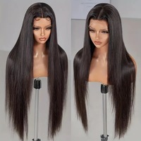 Nouvelle perruque tendance sans colle, en dentelle frontale droite, cheveux humains, dentelle HD, perruque frontale en dentelle, 14-32 pouces, perruques pour femmes noires
