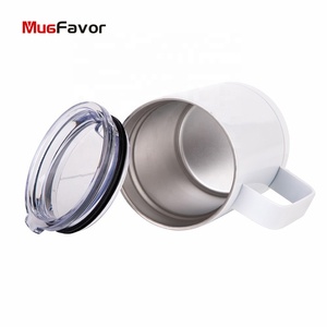 MugFavor sublimación 10oz 300ml taza de café blanca de acero inoxidable Linda gran oferta taza de Camping taza de viaje personalizada con tapa sin BPA - Product Image 4