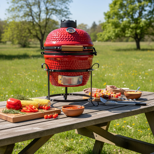 <span class=keywords><strong>Barbecue</strong></span> <span class=keywords><strong>Kamado</strong></span> en céramique miniature AUPLEX, taille personnalisée 13 pouces, haute qualité, avec rôtissoire et modes de cuisson multiples, pour patio - Product Image 3