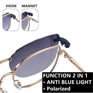 نظارات نسائية أنيقة مضادة للشمس بمشبك مغناطيسي معدني، وظيفية 2 في 1، حماية من الأشعة فوق البنفسجية 400، مستقطبة، مضادة للضوء الأزرق، للقراءة والمشي لمسافات طويلة - Product Image 2