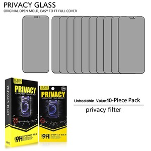 Protector de Pantalla de Vidrio Templado 9H con Privacidad y Fácil Aplicación para <span class=keywords><strong>iPhone</strong></span> 17, 14, 15 <span class=keywords><strong>Pro</strong></span> <span class=keywords><strong>Max</strong></span> y Samsung - Product Image 3