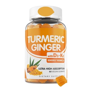 Nghệ gừng Gummies với 5000 IU vitamin D3 K2 C Vegan nghệ Gummy cho người lớn 1500mg bổ sung nghệ gừng Gummies - Product Image 1