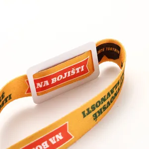 Festival Party Pop Band Passive 13.56MHz Smart Qr Code Custom Fabric 213 NFC Wristband Woven RFID Bracelet