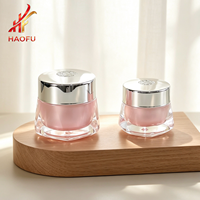 Pot en plastique acrylique OEM/ODM personnalisé de 5g, 10g/15g, 30/50g avec couvercle floral pour vernis à ongles, soins de la peau, crème pour le visage et les yeux – Emballage de conteneur