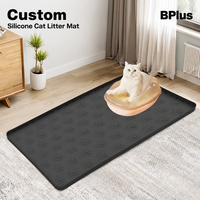 Tapis de litière extra-large en silicone pour chats et chiens - Antidérapant, résistant aux morsures, durable, imperméable, écologique, facile à nettoyer, accessoire pour lit d'animaux