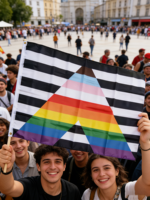 Drapeau de la fierté LGBTQ+ et des alliés droits, 3x5 pieds, polyester, arc-en-ciel, bannière de soutien pour l'affichage intérieur et extérieur