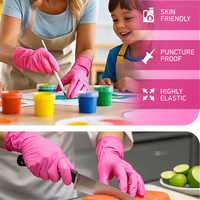 Gants d'examen en nitrile imperméables docteur sans poudre Rose rouge gants en nitrile jetables pour la médecine