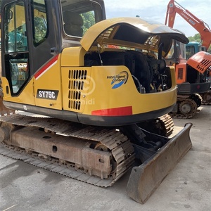 Excavadora sobre orugas SANY SY75C de segunda mano de 7,5 toneladas con motor Isuzu, bomba Kawasaki y motor, 1 año de garantía a la venta - Product Image 2