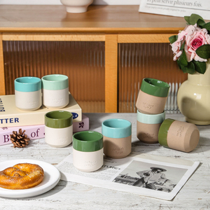 Commercio all'ingrosso a buon mercato logo personalizzato di colore smaltato 150ml piccola argilla porcellana tè Espresso tazza di <span class=keywords><strong>caffè</strong></span> in ceramica tazze con logo - Product Image 3