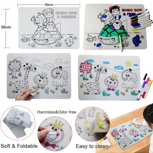 Tùy chỉnh Silicone Thảm BPA cấp thực phẩm miễn phí tái sử dụng Silicone sơn Mat Màu graffiti bảng màu trẻ em vẽ - Product Image 2