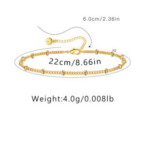 Chaîne de cheville minimaliste en <span class=keywords><strong>or</strong></span>, bijou de <span class=keywords><strong>pied</strong></span> réglable en cuivre plaqué <span class=keywords><strong>or</strong></span> 18 carats pour <span class=keywords><strong>femme</strong></span>, cadeau de vacances - Product Image 2