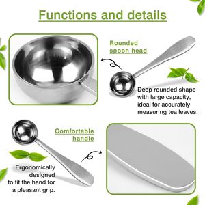 Cuillère doseuse à thé de 2 g en acier inoxydable 304 de qualité alimentaire, avec long manche, écologique, personnalisable avec logo, vente en gros - Product Image 4