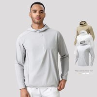 Vêtements de sport pour hommes sweats à capuche sport logo personnalisé nylon à séchage rapide entraînement en plein air pull imperméable décontracté automne veste de sport pour hommes
