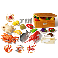 Jouets de cuisine pour enfants : maison de jeu, chef cuisinier, supermarché, panier de courses, jeux de découpe amusants (poisson, dinde, fruits de mer)