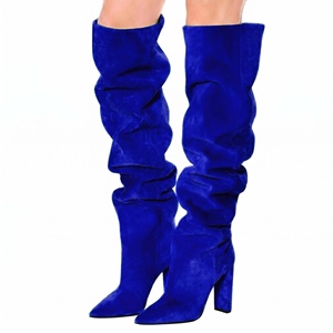 Nouvelles bottes sexy <span class=keywords><strong>pour</strong></span> femmes, style western, en faux daim, à talon bloc, à bout pointu, au-dessus du genou, avec soutien de la voûte plantaire, faible MOQ, hiver - Product Image 3