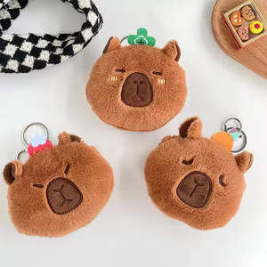 Capybara felpa mini cremallera monedero cartera llavero lindo capybara bolsa Anime juguete esponjoso Kawaii Plushie regalo suave juguetes <span class=keywords><strong>de</strong></span> peluche - Product Image 2