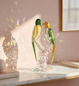 Tiny <b>Glass</b> World Customizable Handmade High Borosilicate <b>Glass</b> Dome Crystal Swan Ornament Blown Figurine Parrot Theme Christmas - Product Image 5