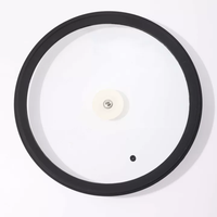 Couvercle en verre trempé avec poignée tactile en silicone, résistant à la chaleur, compatible four, écologique, de haute qualité, antiadhésif pour casseroles et poêles